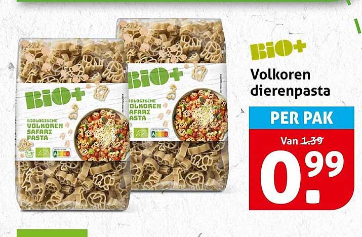 Bio+ Volkoren dierenpasta PER PAK