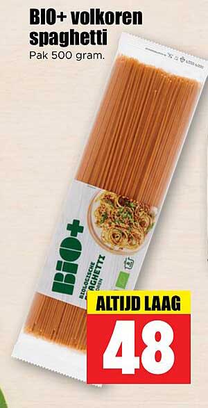 BIO+ volkoren spaghetti Pak 500 gram
