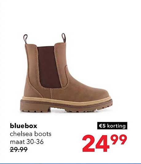 bluebox chelsea boots maat 30-36 €5 korting