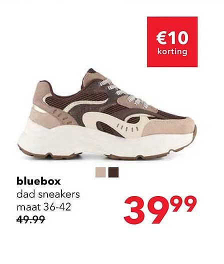 bluebox dad sneakers maat 36-42 €10 korting