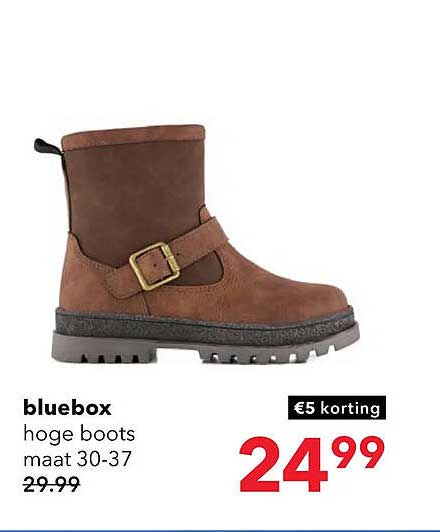 bluebox hoge boots maat 30-37 €5 korting
