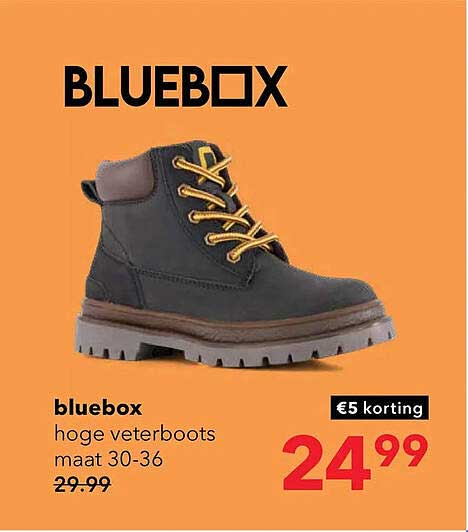 bluebox hoge veterboots maat 30-36 €5 korting