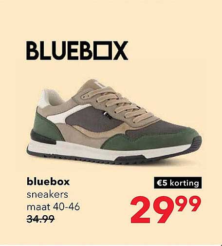 bluebox sneakers maat 40-46 €5 korting