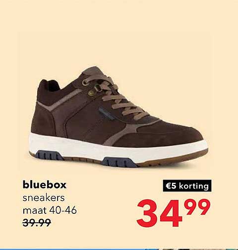 bluebox sneakers maat 40-46 €5 korting