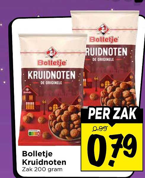 Bolletje Kruidnoten Zak 200 gram PER ZAK