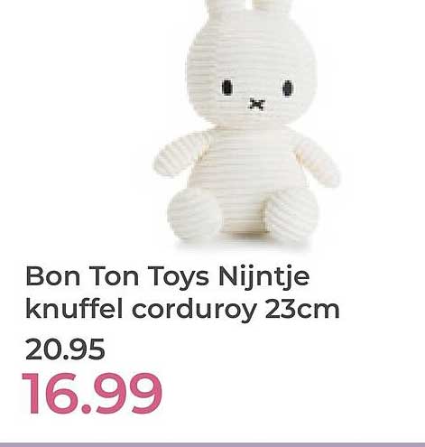 Bon Ton Toys Nijntje knuffel corduroy 23cm