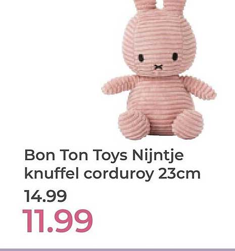 Bon Ton Toys Nijntje knuffel corduroy 23cm