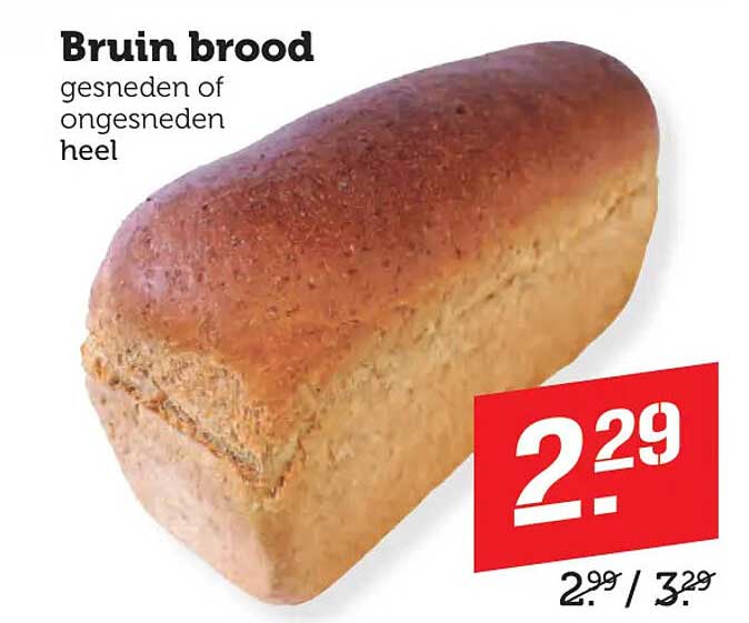 Bruin brood gesneden of ongesneden heel