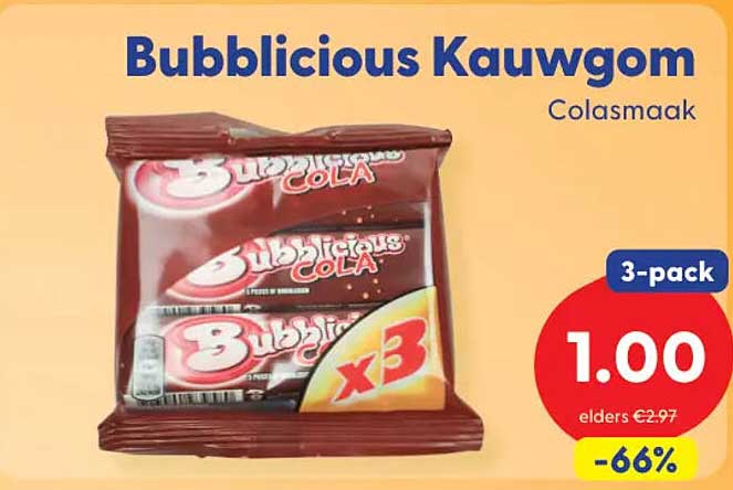 Bubblicious Kauwgom Colasmaak 3-pack