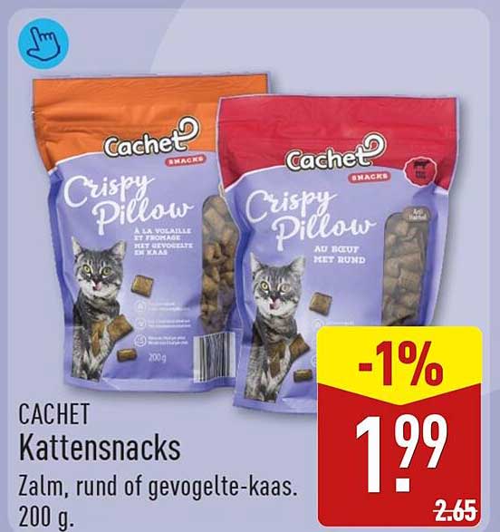 CACHET Kattensnacks Zalm, rund of gevogelte-kaas. 200 g.