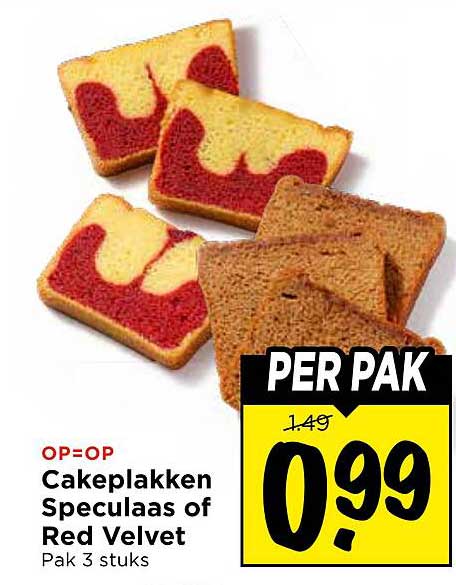Cakeplakken Speculaas of Red Velvet Pak 3 stuks PER PAK