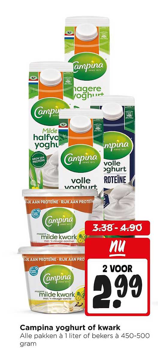 Campina yoghurt of kwark