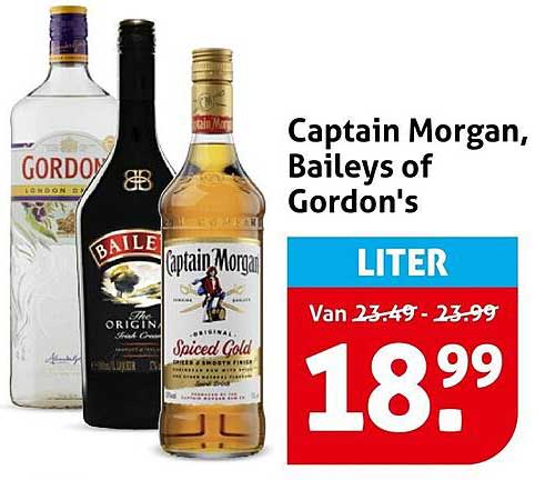 Captain Morgan, Baileys of Gordon's LITER