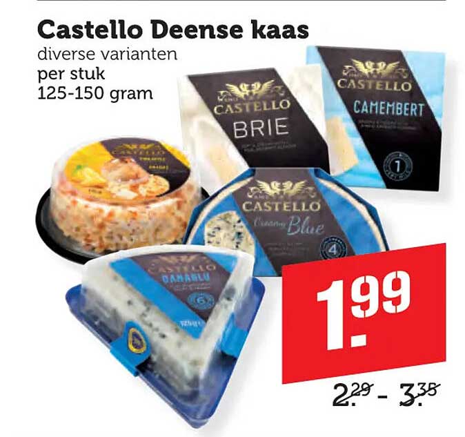 Castello Deense kaas diverse varianten per stuk 125-150 gram