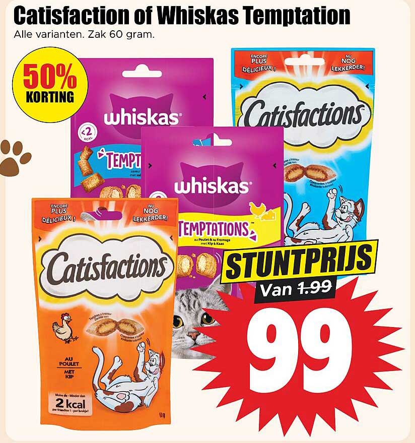 Catisfaction of Whiskas Temptation 50% Korting
