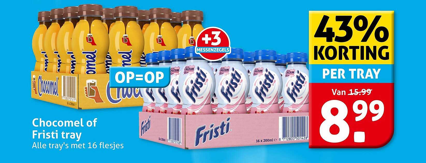 Chocomel of Fristi tray OP=OP