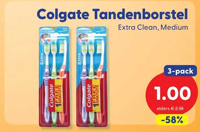 Colgate Tandenborstel Extra Clean, Medium 3-pack