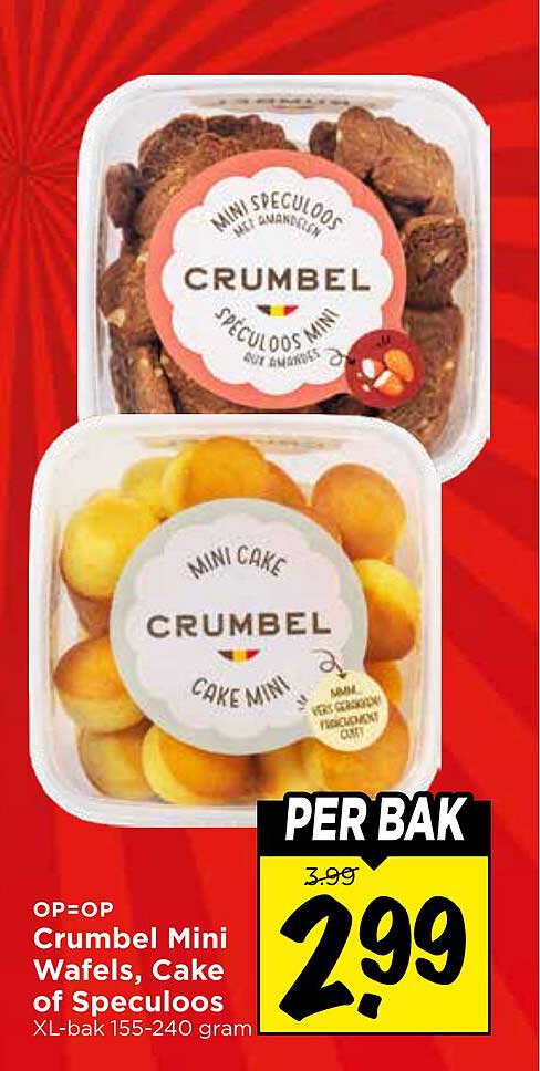 Crumbel Mini Wafels, Cake of Speculoos XL-bak 155-240 gram