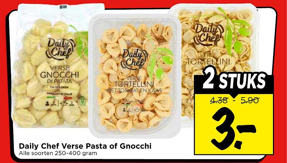 Daily Chef Verse Pasta of Gnocchi Alle soorten 250-400 gram 2 STUKS