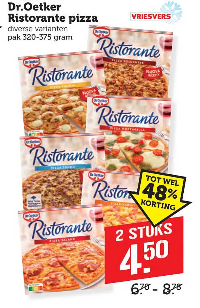 Dr. Oetker Ristorante pizza diverse varianten pak 320-375 gram