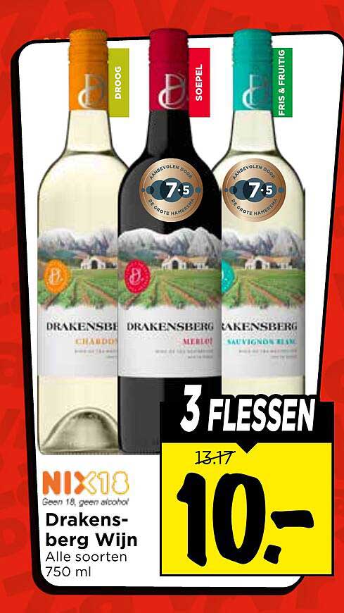 Drakensberg Wijn Alle soorten 750 ml 3 flessen