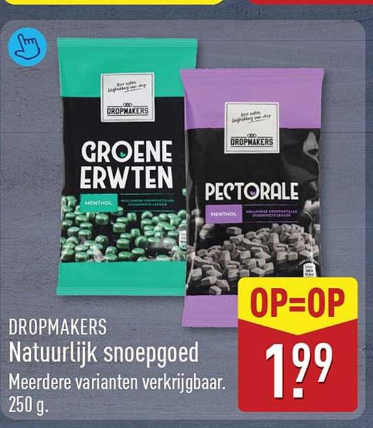 DROPMAKERS Natuurlijk snoepgoed Meerdere varianten verkrijgbaar. 250 g. OP=OP