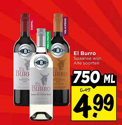 El Burro Spaanse wijn. Alle soorten