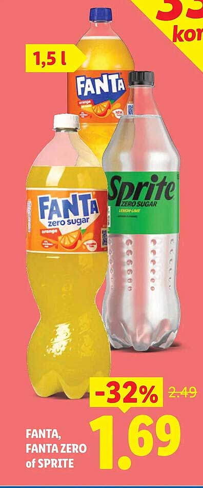 FANTA, FANTA ZERO of SPRITE -32%
