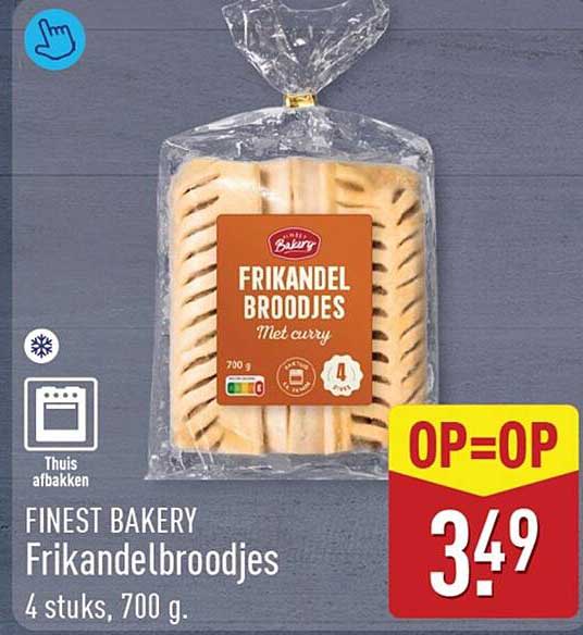 FINEST BAKERY Frikandelbroodjes 4 stuks, 700 g. OP=OP