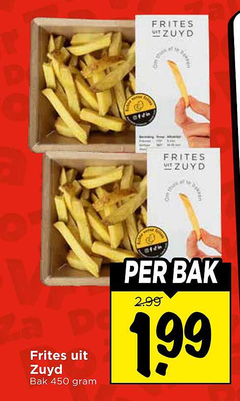 Frites uit Zuyd Bak 450 gram PER BAK