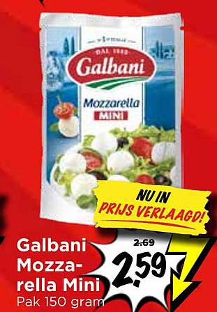 Galbani Mozzarella Mini Pak 150 gram NU IN PRIJS VERLAAGD!