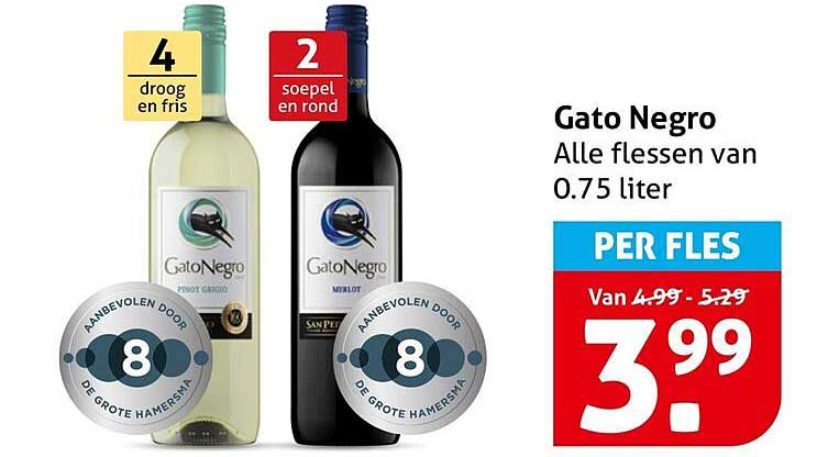 Gato Negro Alle flessen van 0.75 liter PER FLES