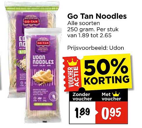 Go Tan Noodles 50% KORTING