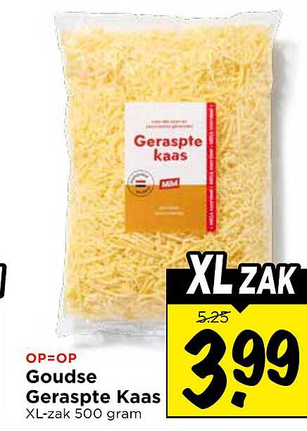 Goudse Geraspte Kaas XL-zak 500 gram