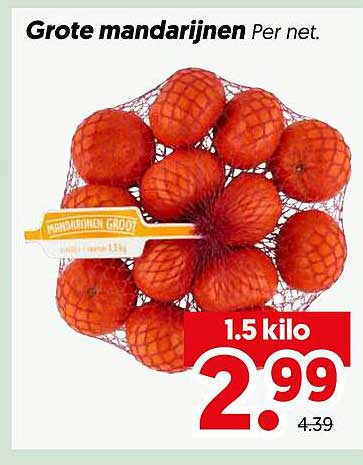 Grote mandarijnen Per net.