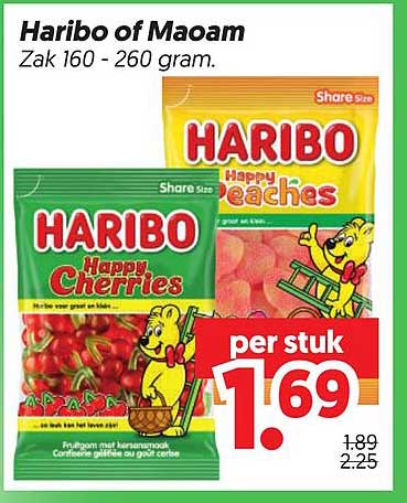 Haribo of Maoam Zak 160 - 260 gram
