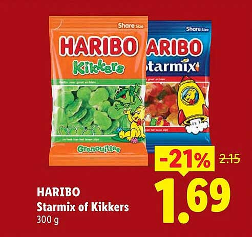 HARIBO Starmix of Kikkers 300 g -21%