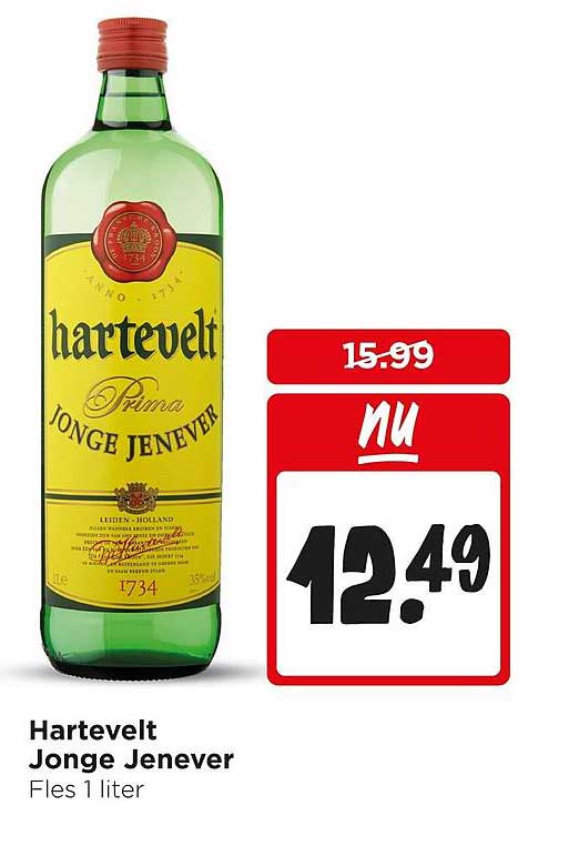 Hartevelt Jonge Jenever Fles 1 liter