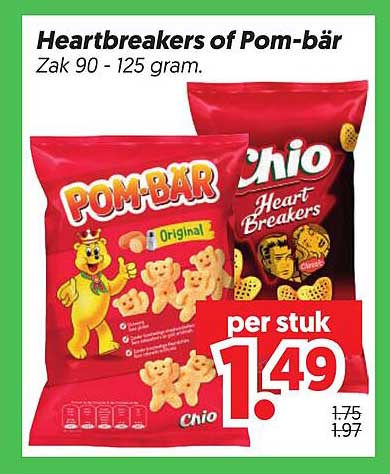Heartbreakers of Pom-bär Zak 90 - 125 gram.