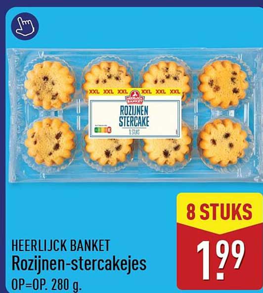 Heerlijk Banket Rozijnen-stercakejes 8 stuks