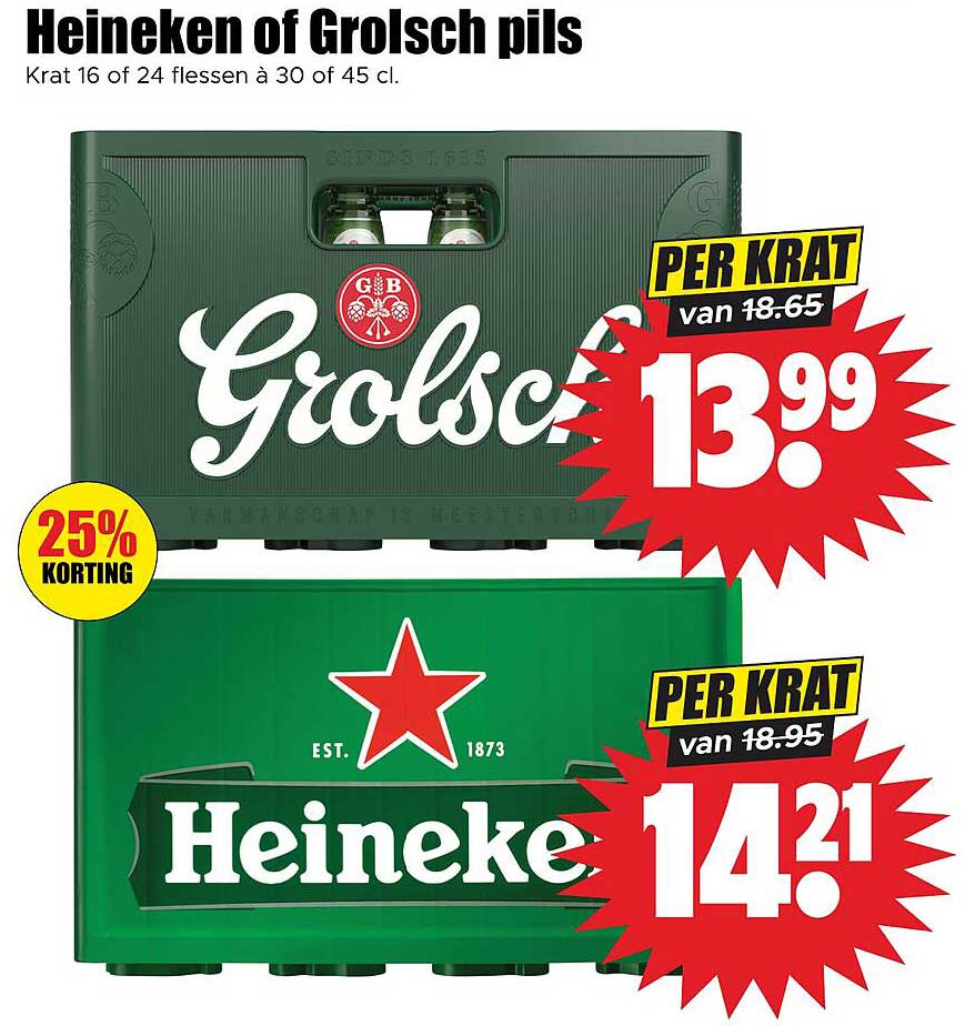 Heineken of Grolsch pils