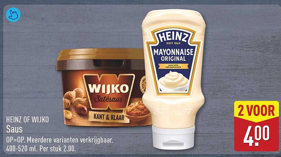 HEINZ OF WIJKO Saus 2 VOOR