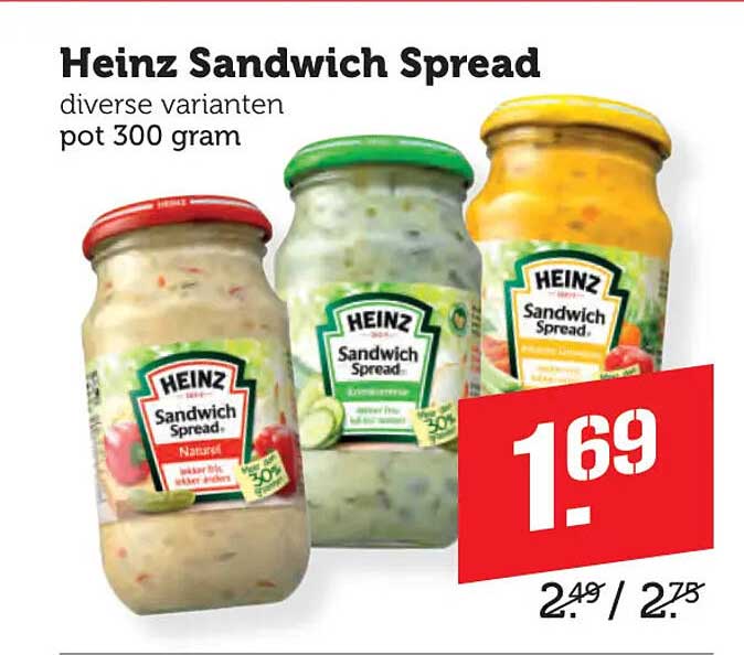 Heinz Sandwich Spread diverse varianten pot 300 gram