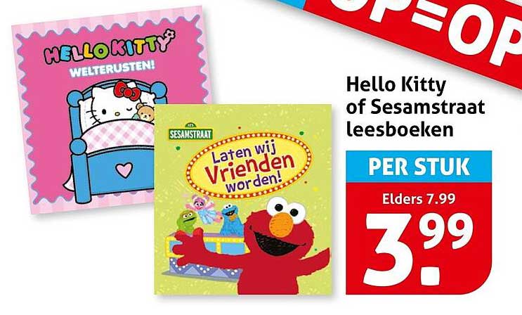 Hello Kitty of Sesamstraat leesboeken