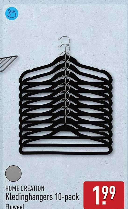 HOME CREATION Kledinghangers 10-pack Fluweel