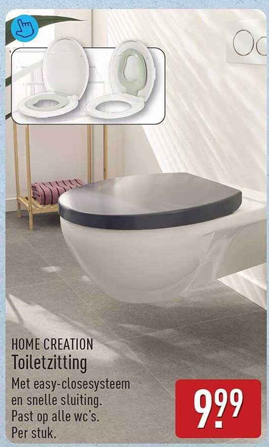 HOME CREATION Toiletzitting Met easy-closesysteem en snelle sluiting. Past op alle wc's. Per stuk.