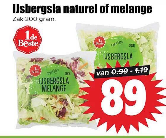 IJsbergsla naturel of melange