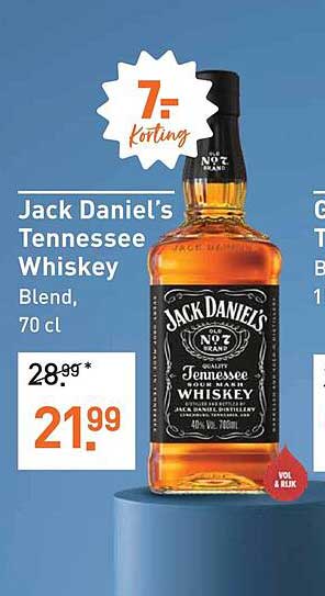 Jack Daniel's Tennessee Whiskey Blend, 70 cl 7.- korting