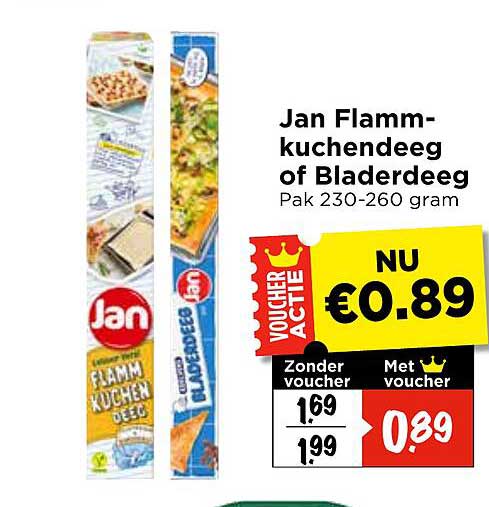 Jan Flammkuchendeeg of Bladerdeeg Pak 230-260 gram