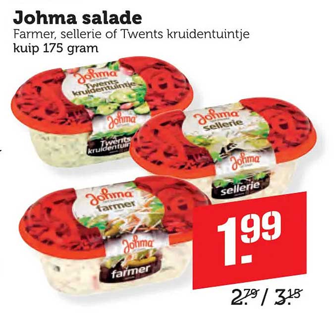 Johma salade Farmer, sellerie of Twents kruidentuintje kuip 175 gram